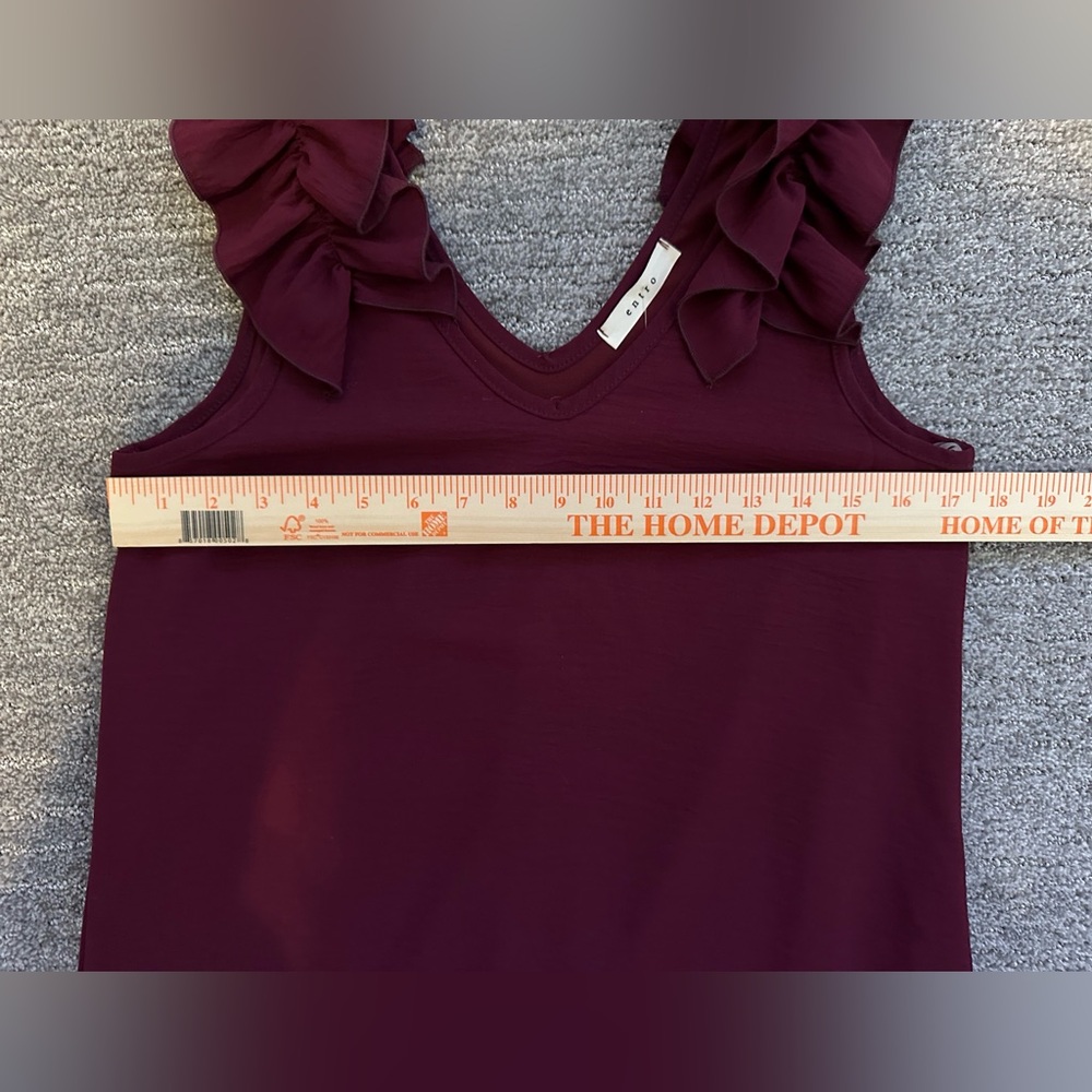 Entro Burgundy Ruffle Mini Dress - Picture 6 of 7